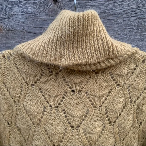 Elsamanda Anthropologie Cowl Neck Sweater Womens M Mohair Textured Sheer Italy - Picture 9 of 16